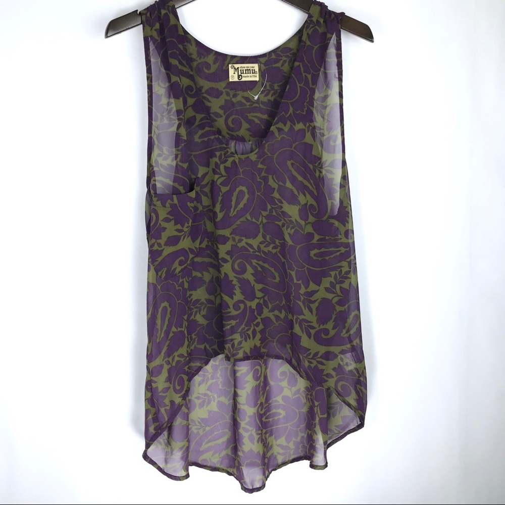4/$25  Show Me Your MuMu sheer high/low tank